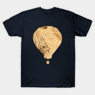 Cartography hot air balloon map T-Shirt